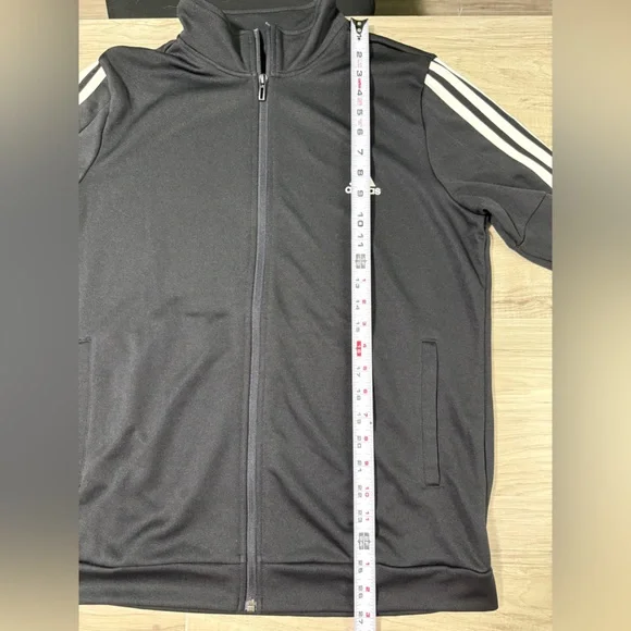 adidas Black Jacket with White Sleeve Stripes - Picture 6 of 11